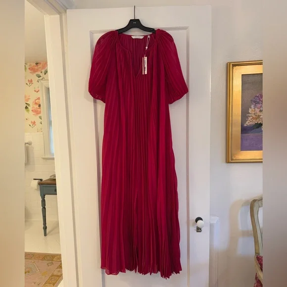 Rebecca Taylor | Dresses | Rebecca Taylor Elegant Red Pleated Dress |  Poshmark